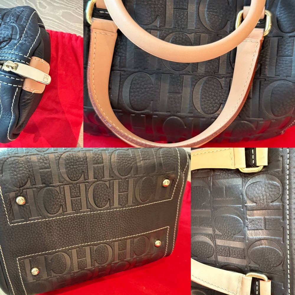 Carolina Herrera Black Andy 7 with Tan Handles - Picture 12 of 15
